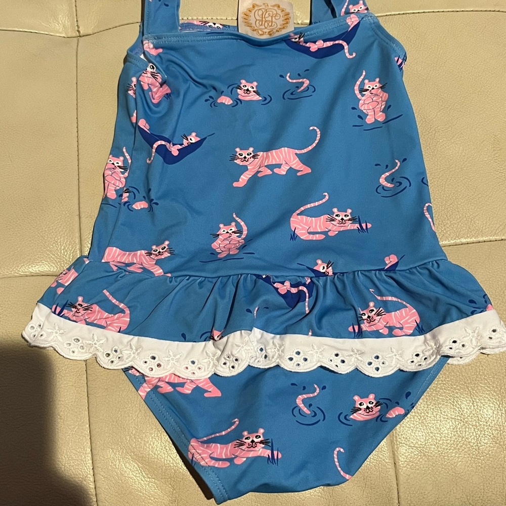 The Beaufort Bonnet Company White and Blue Swimsuit